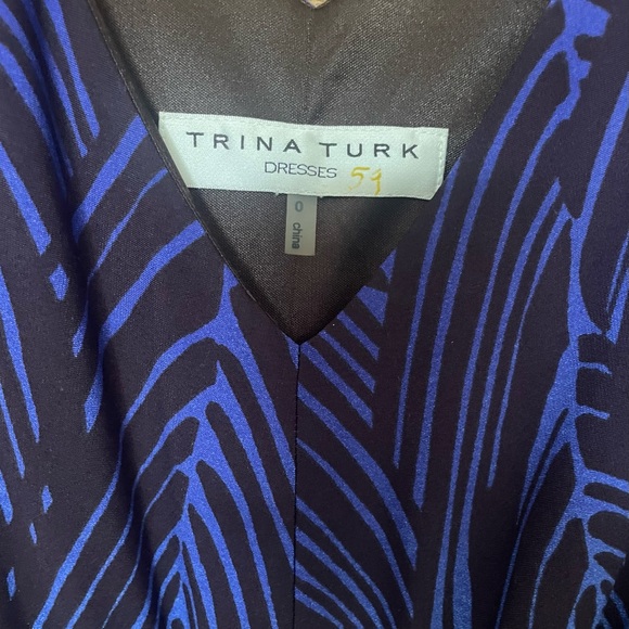 EUC Trina Turk Blue and Green Maxi dress size 0 - Picture 2 of 7